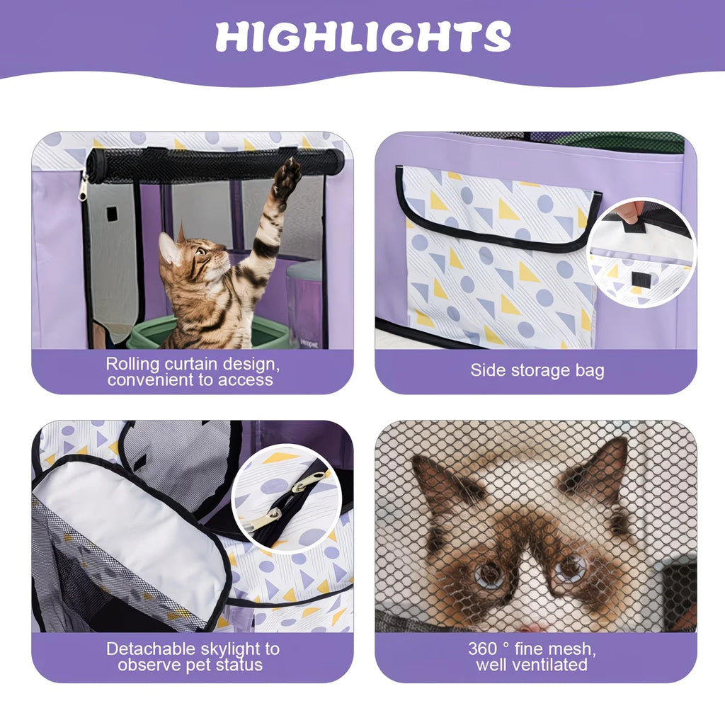 Pet Cage For Dogs & Cats, Playpen, Portable
