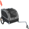 Pet Bike Trailer With Wheels, Coupler, Reflectors Flag, Collapsible