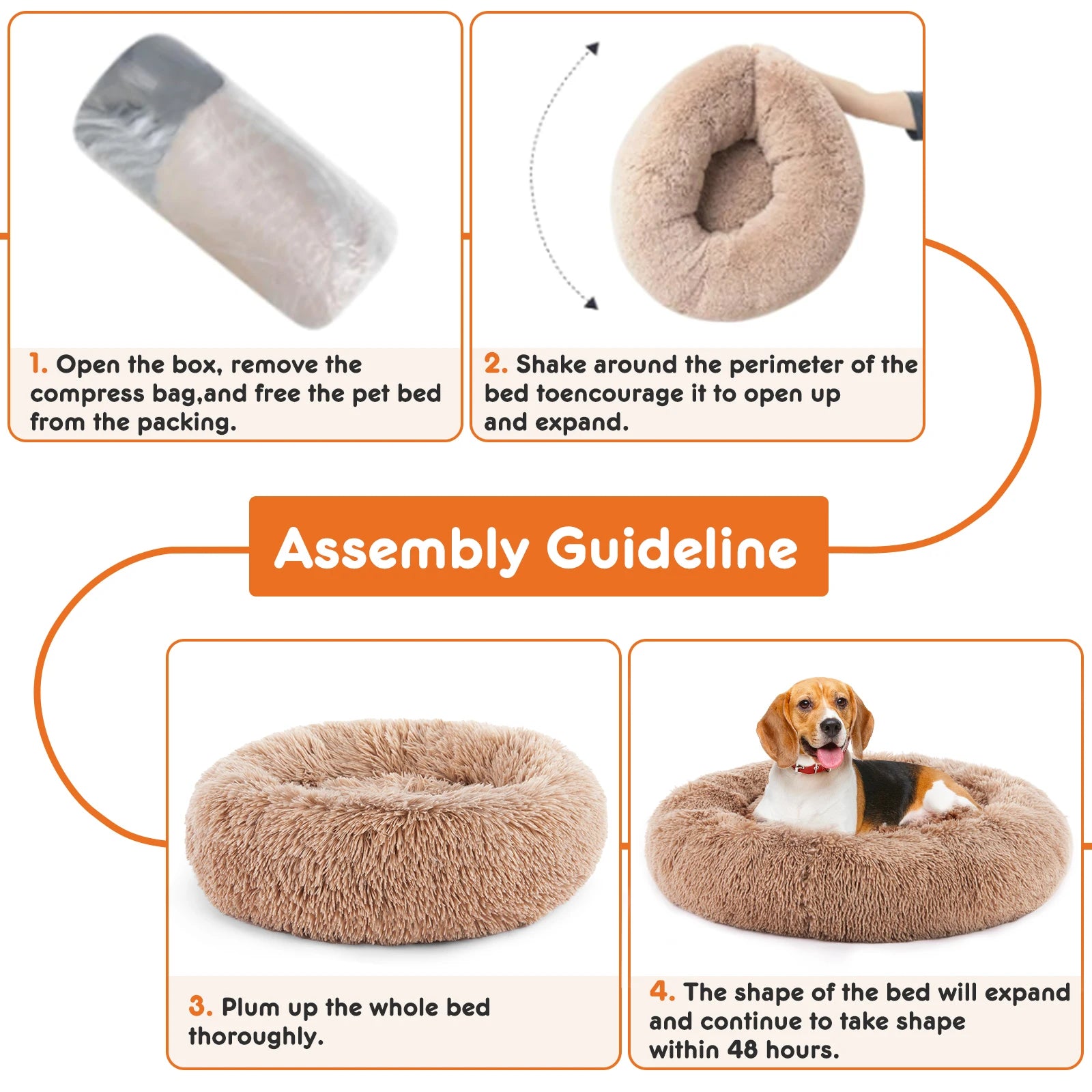 Calming Dog Bed, Medium to Large Dogs, Washable, Anti-Slip