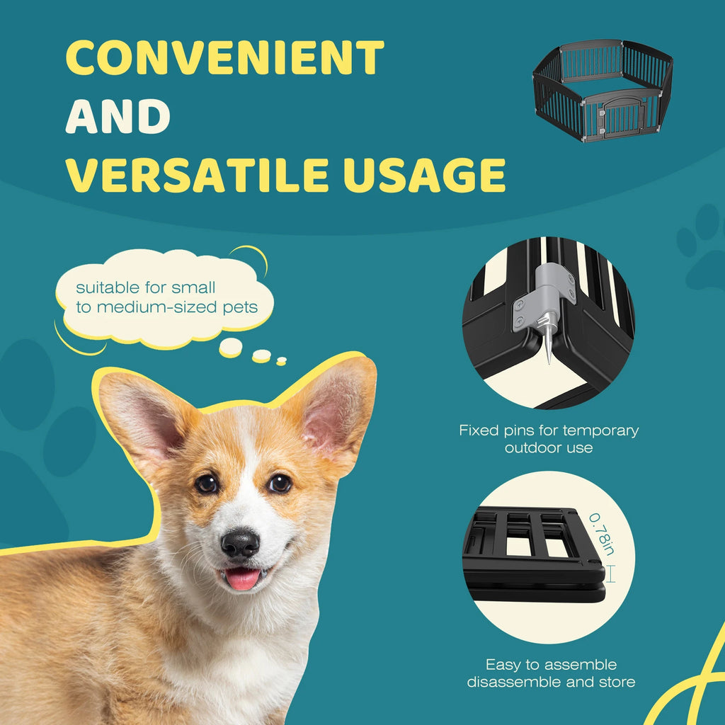 Plastic Dog Playpen, Expandable, Indoor-Outdoor, Foldable