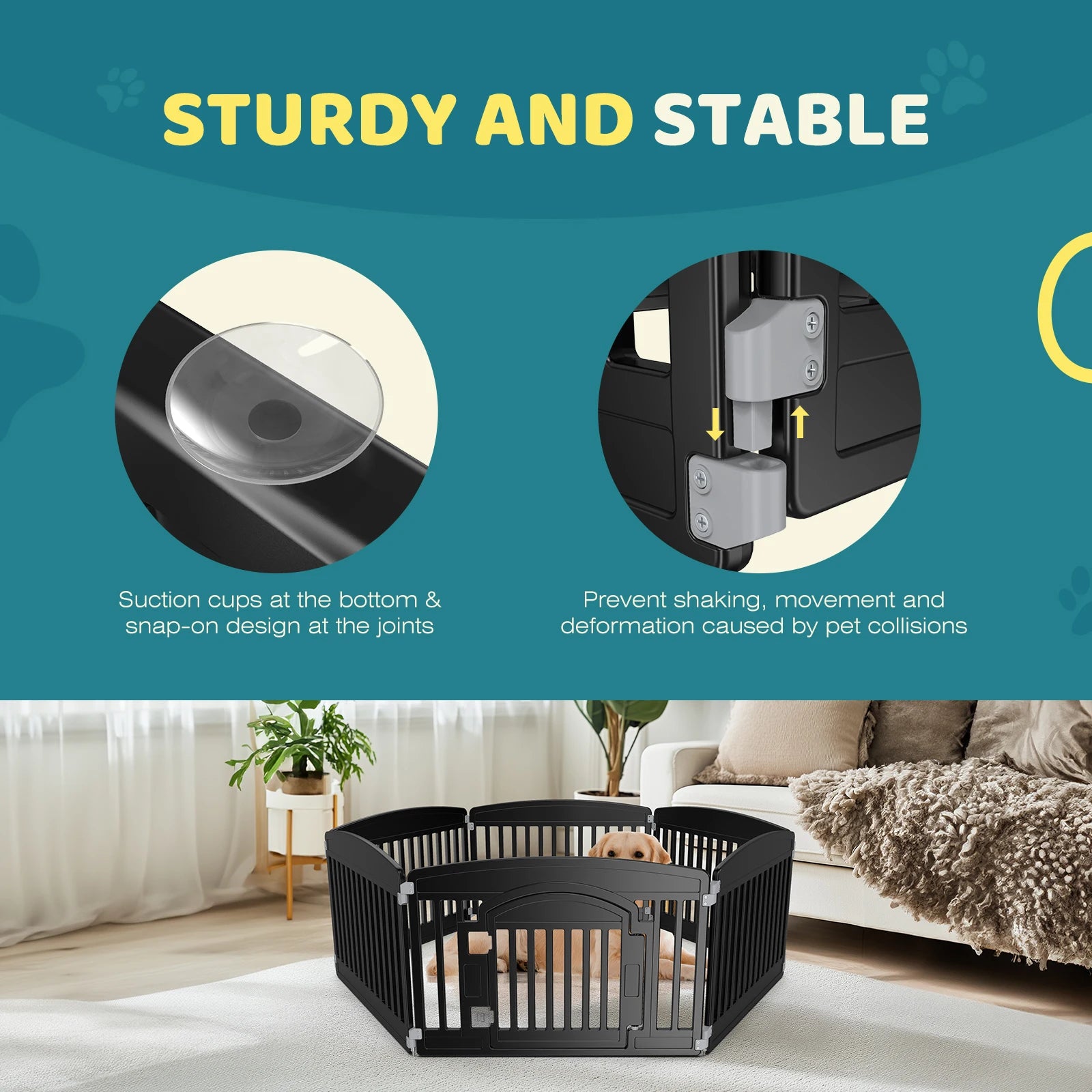 Plastic Dog Playpen, Expandable, Indoor-Outdoor, Foldable