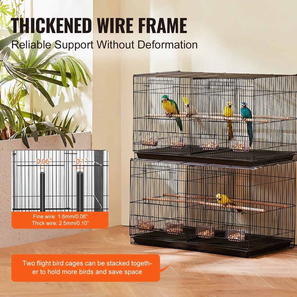 30" Bird Cage, Divided, Birds, Travel, Handle, Perches