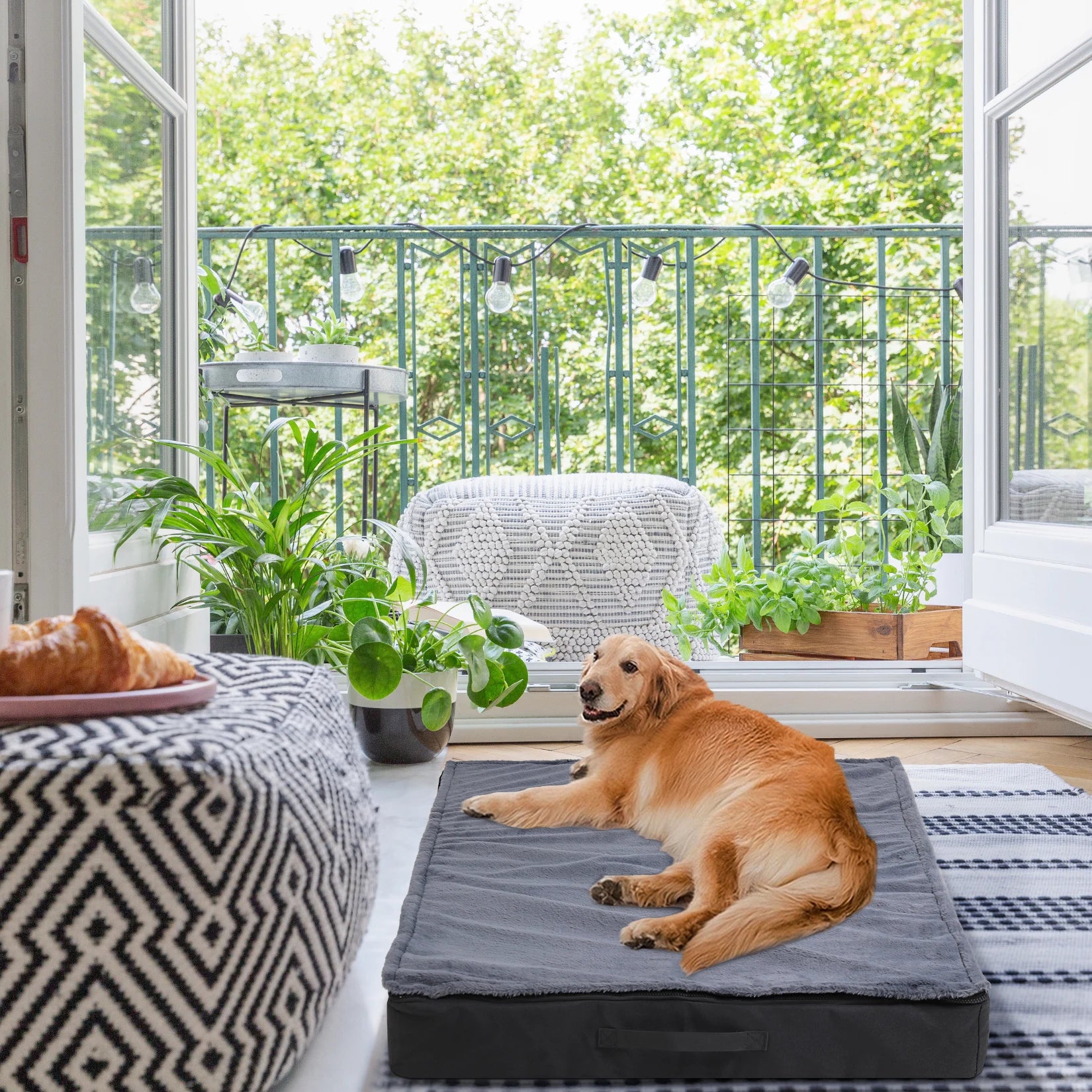 Dog Beds for Medium/Large Dogs, Waterproof Lining, Non-Slip Bottom, Washable