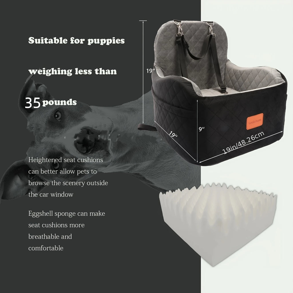 Booster Seat, S/M Dogs, 6-Inch Elevation, Front/Back Seat, Washable