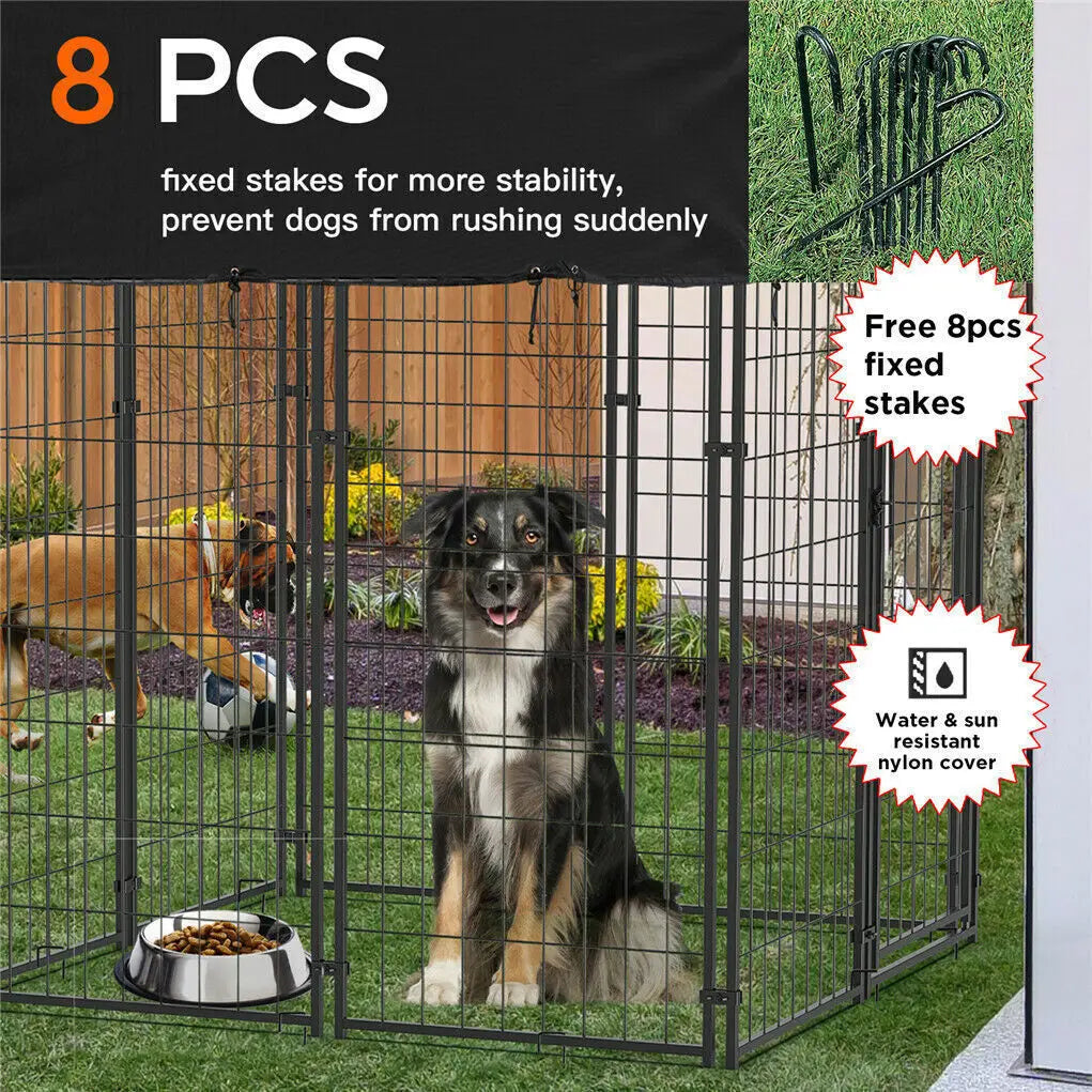 Large Dog Cage, Enclosure, Playpen With Roof, Outdoor Kennel