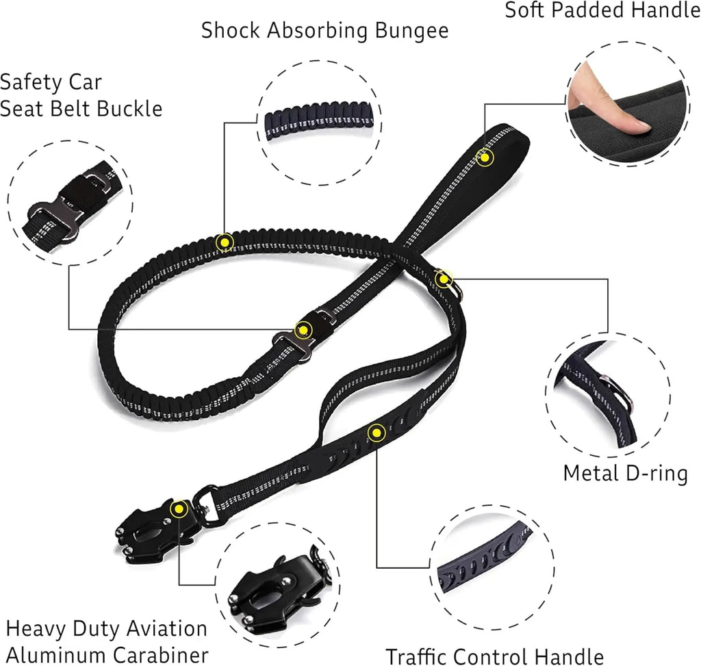 Reflective Pet Leashes With Car Seatbelt