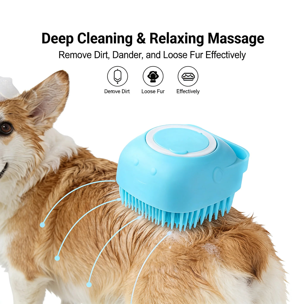 Silicone Bath & Massage Brush With Shampoo Storage