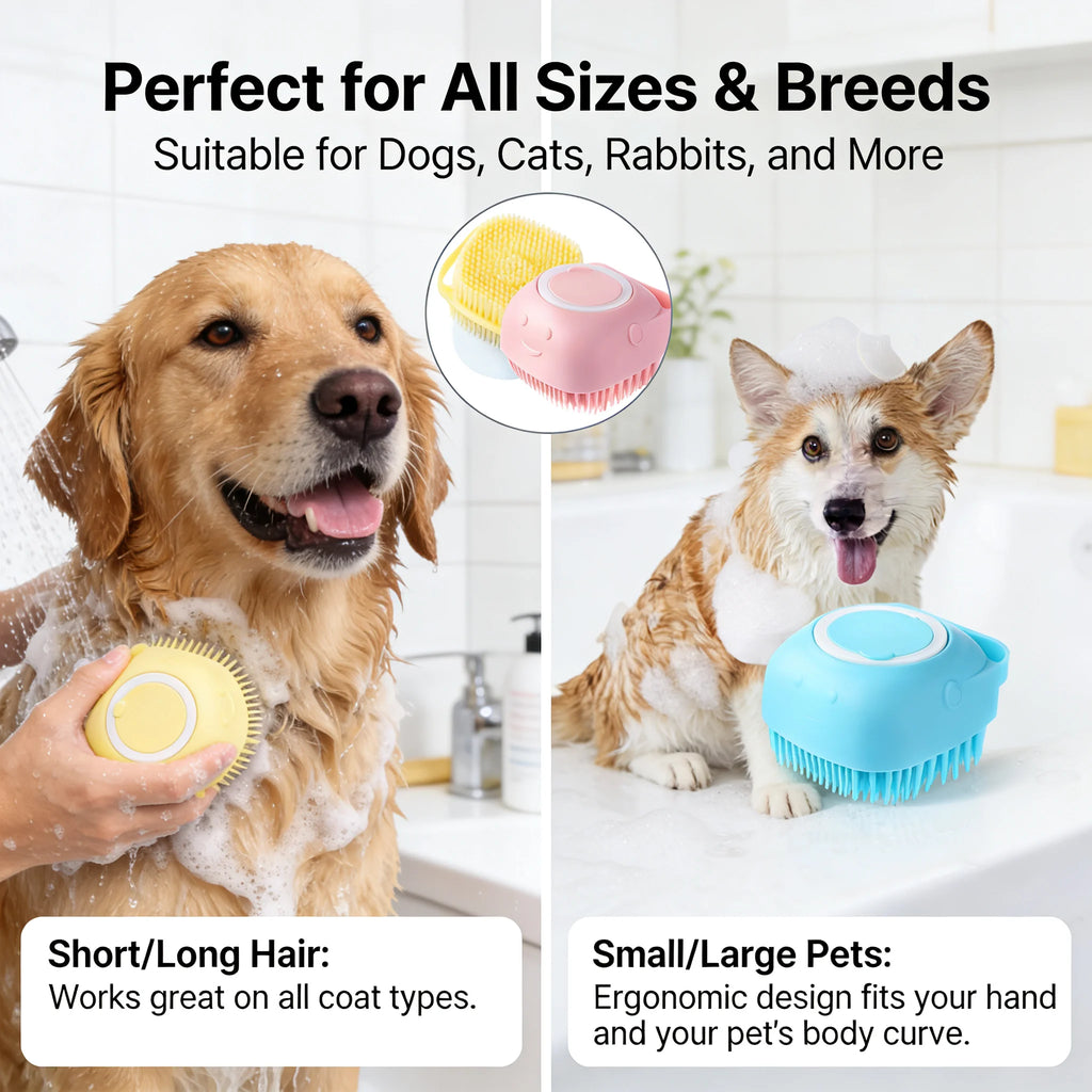 Silicone Bath & Massage Brush With Shampoo Storage
