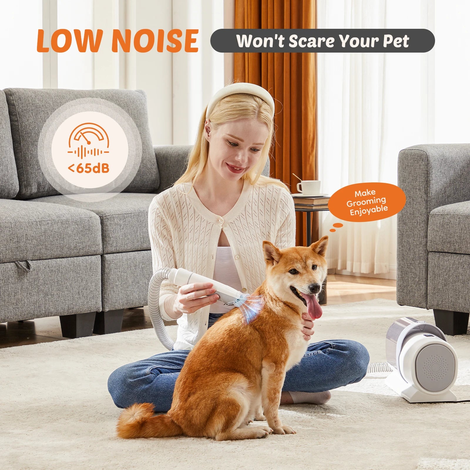 2.5L Pet Grooming Vacuum, 3 Modes, 5 Tools, Cordless