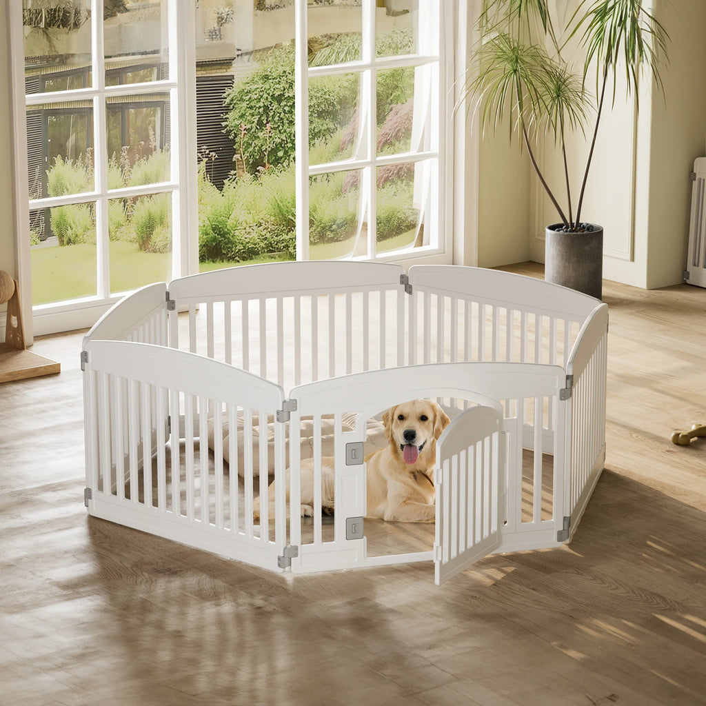 Plastic Dog Playpen, Expandable, Indoor-Outdoor, Foldable
