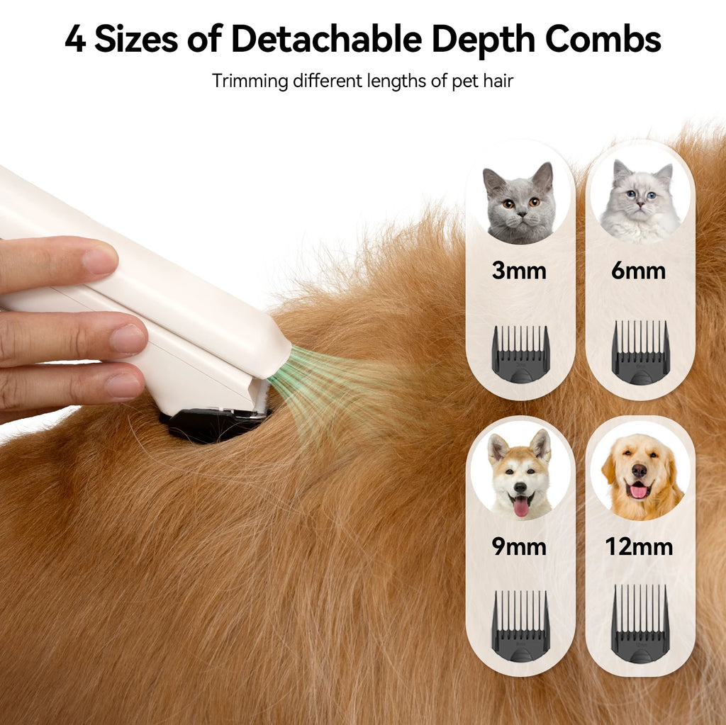 Pet Vacuum Cleaner & Hair Dryer Set, Adjustable Speed and Temperature