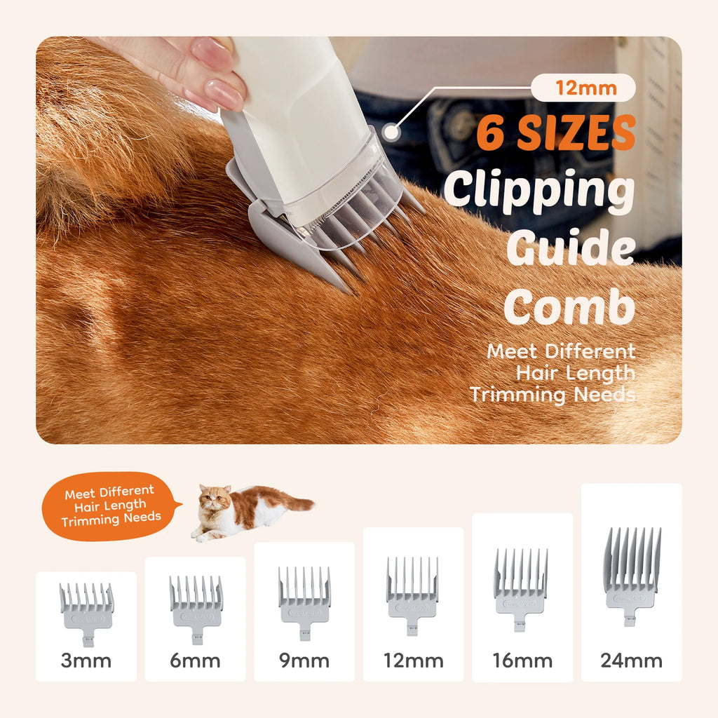 2.5L Pet Grooming Vacuum, 3 Modes, 5 Tools, Cordless