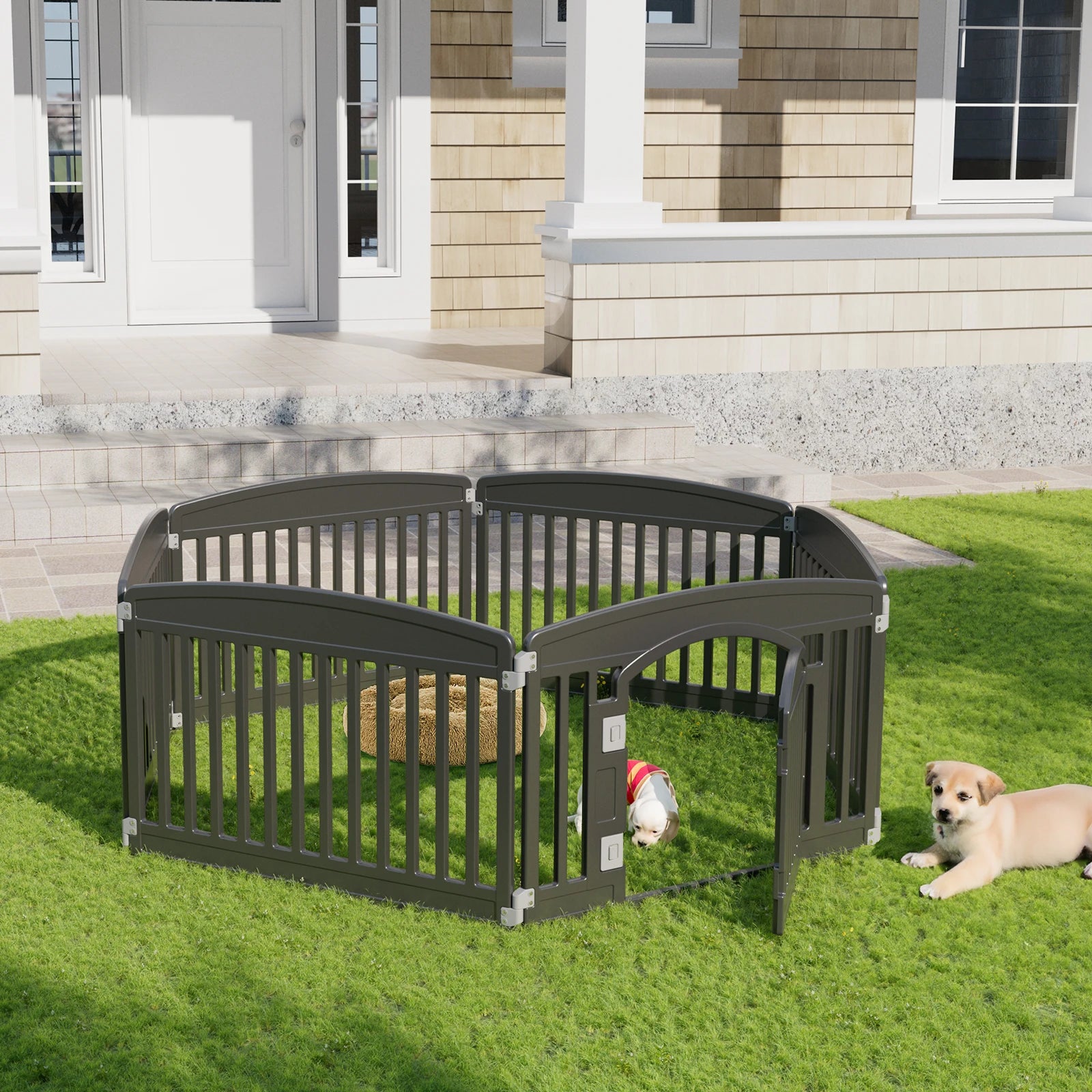 Plastic Dog Playpen, Expandable, Indoor-Outdoor, Foldable