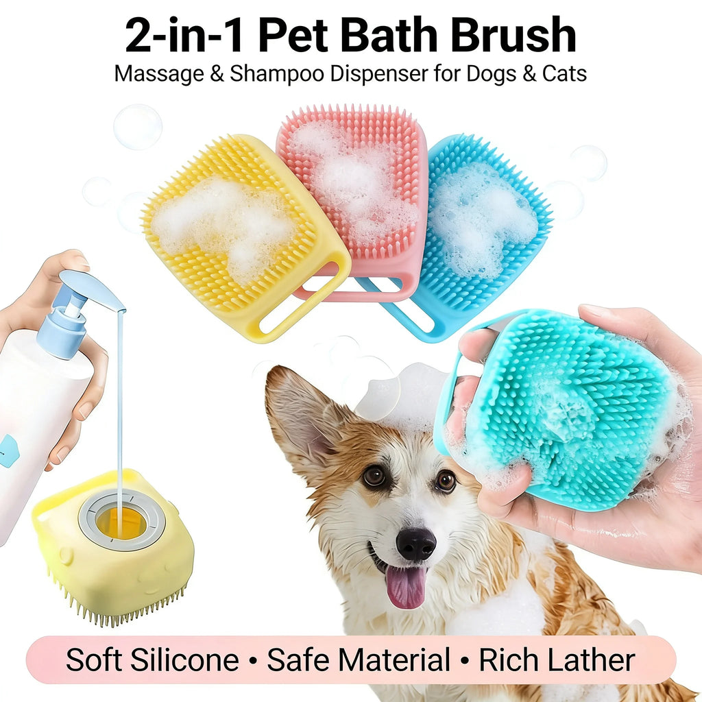 Silicone Bath & Massage Brush With Shampoo Storage