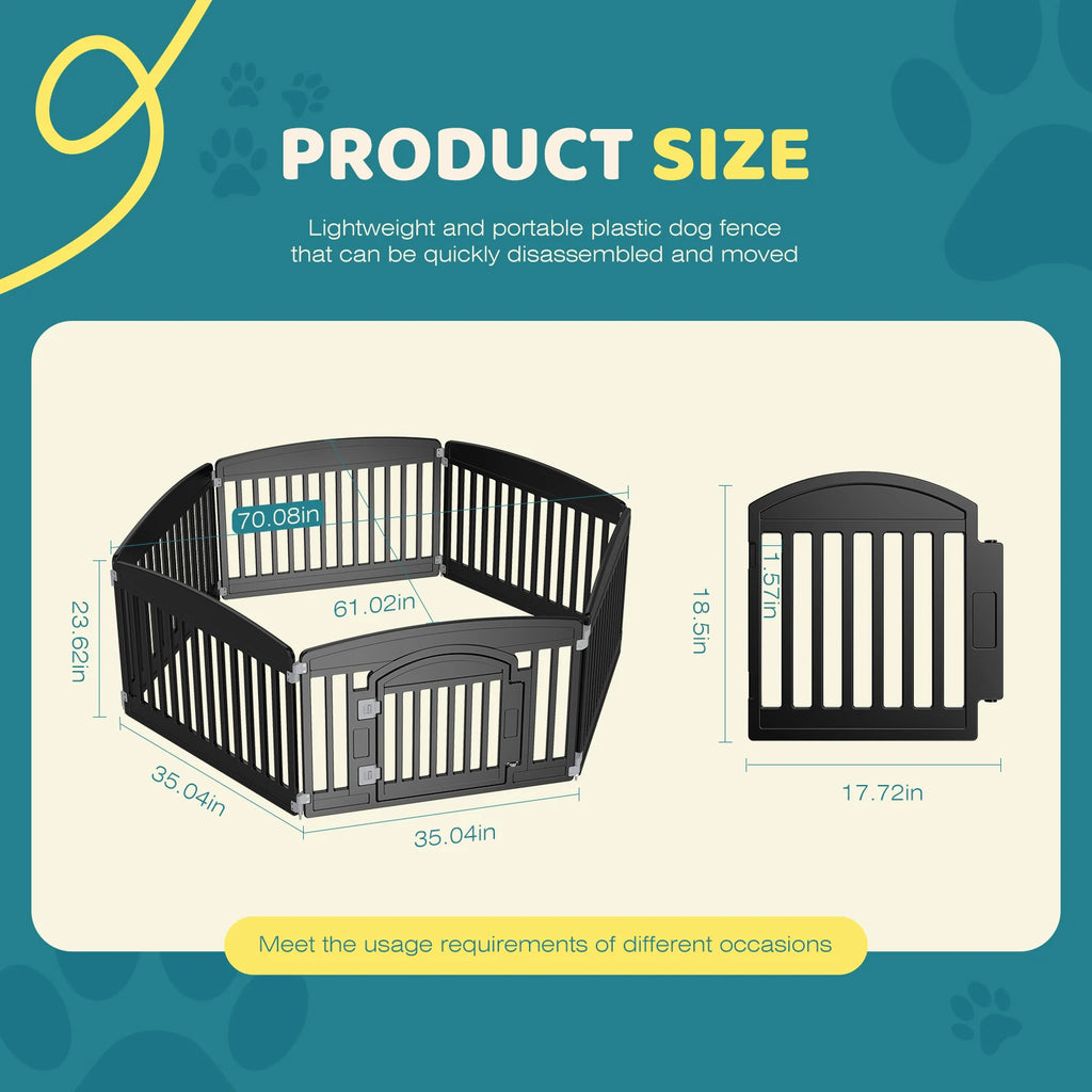 Plastic Dog Playpen, Expandable, Indoor-Outdoor, Foldable