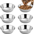 6PCS Stainless Steel Cat Bowls Dishes, 5.6” Metal Shallow Wide Whisker Friendly Cat Food Water Feeding Bowl, Kitten Plates, Basi