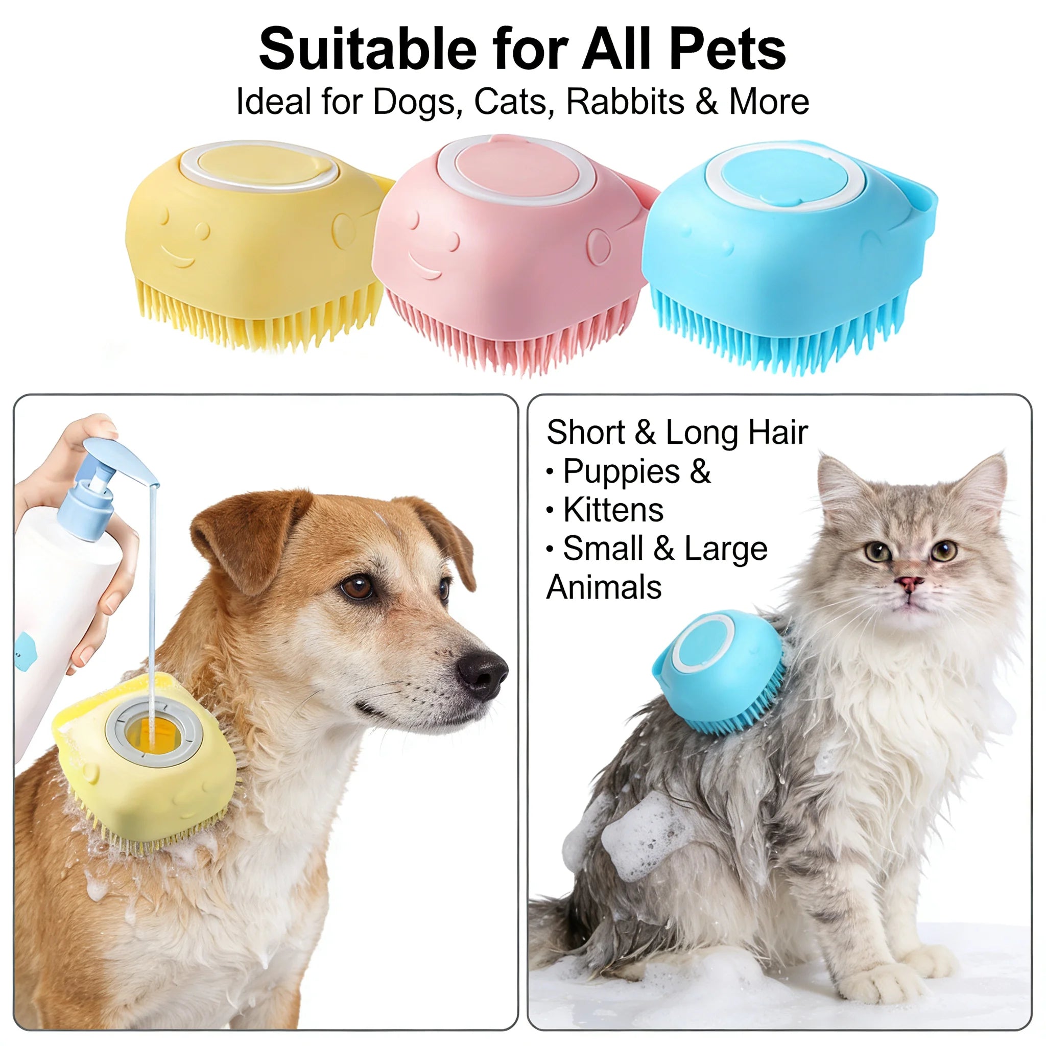 Silicone Bath & Massage Brush With Shampoo Storage