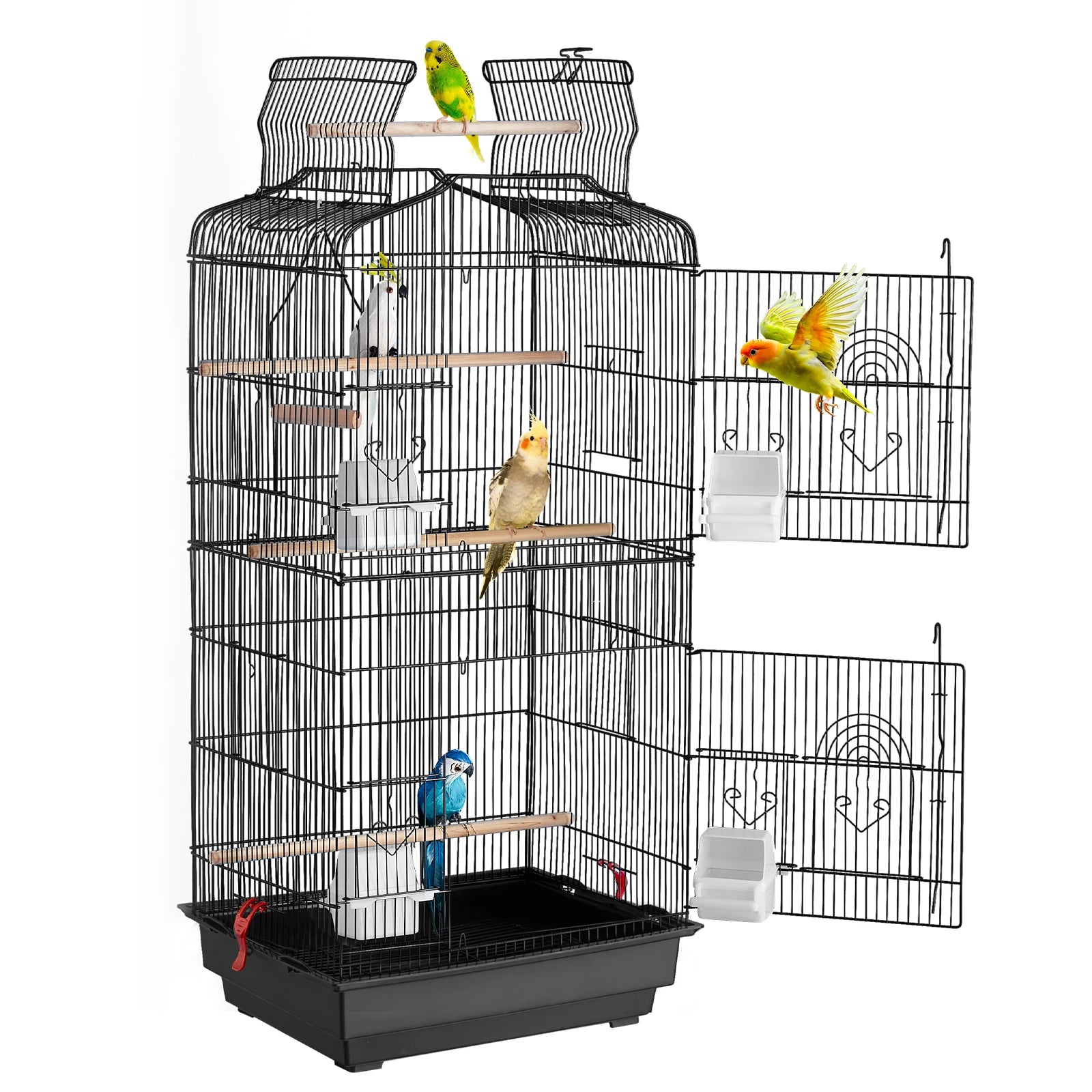 Open Top Bird Cage, Swing and Perch