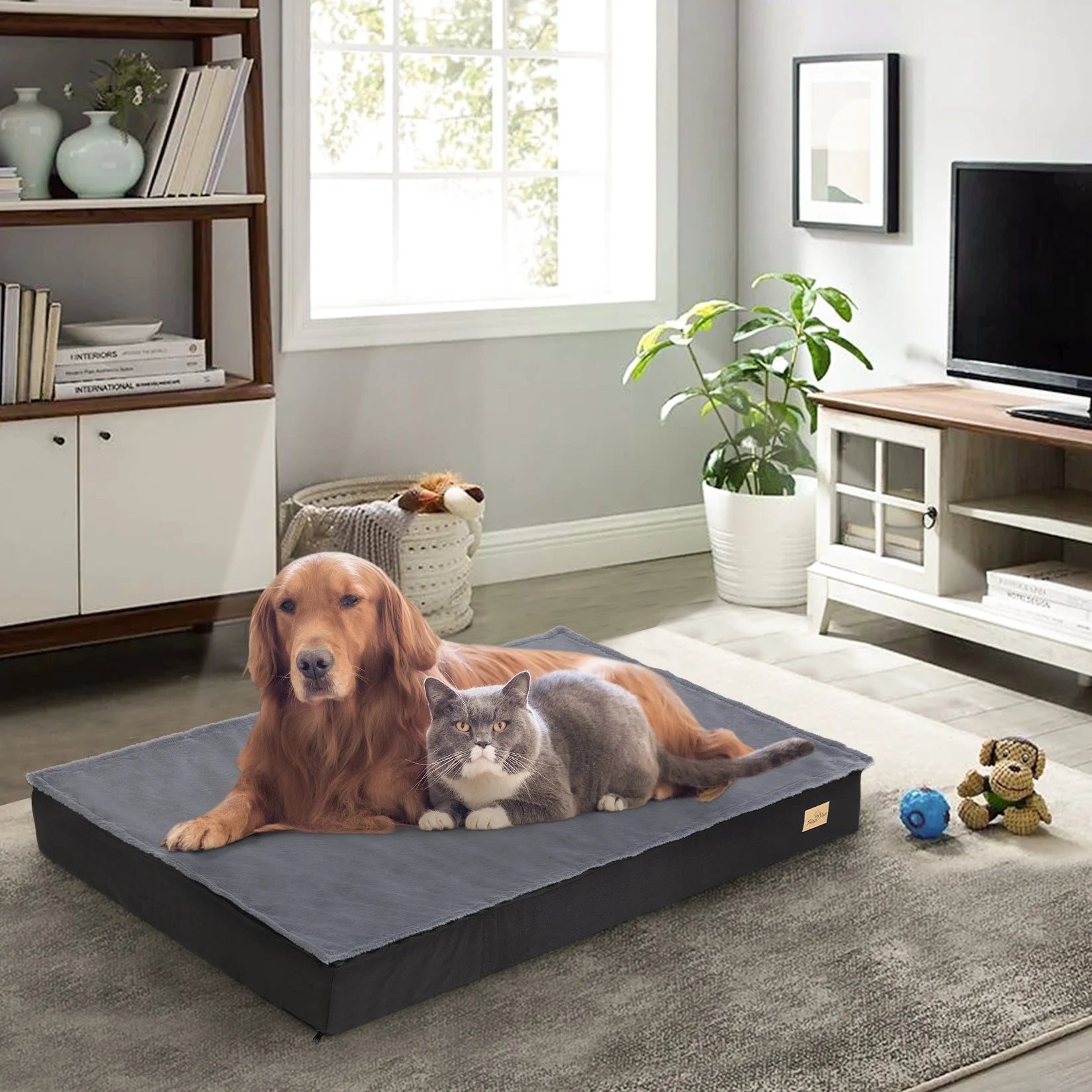 Dog Beds for Medium/Large Dogs, Waterproof Lining, Non-Slip Bottom, Washable