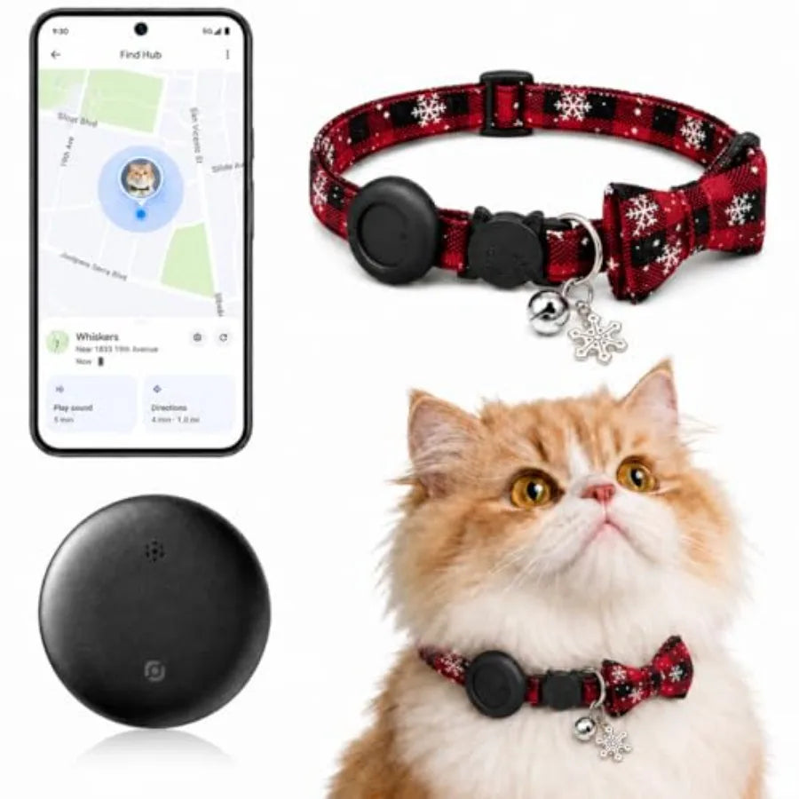 Android Cat Tracker GPS Collar, No Subscription, Waterproof