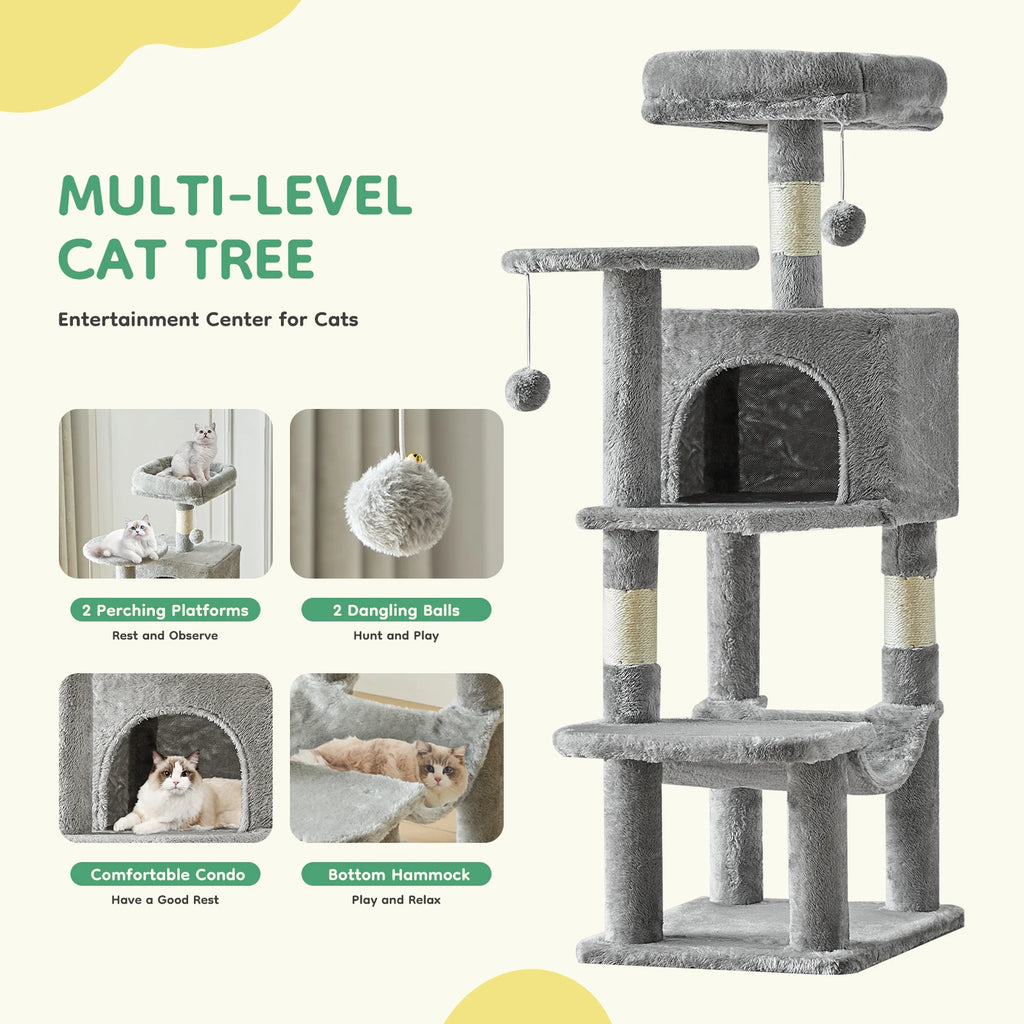 Cat Tree, Climbing Tower, Scratching Posts, Indoor