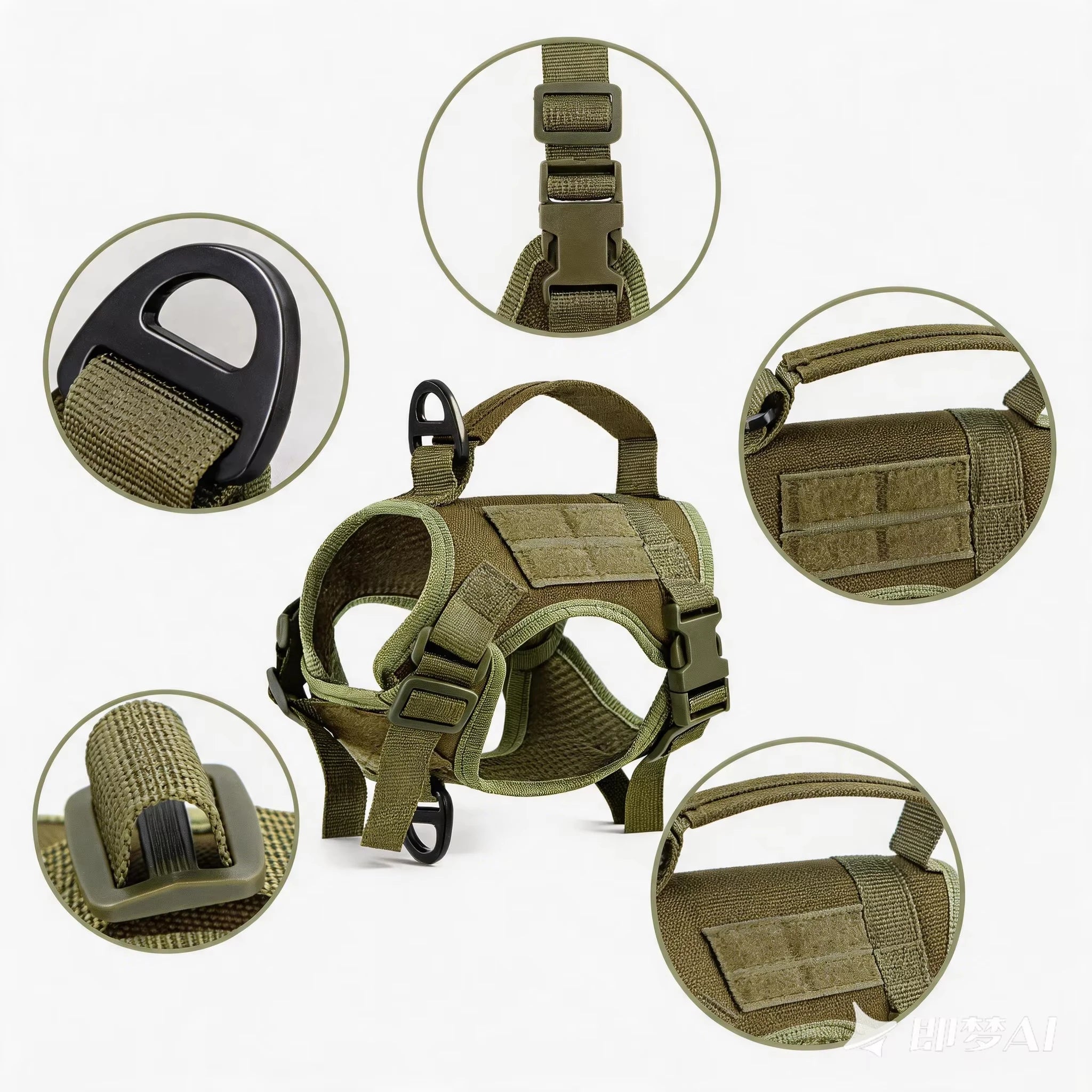 Tactical Cat Harness/Vest Leash Set, Adjustable, Escape Proof, Handle