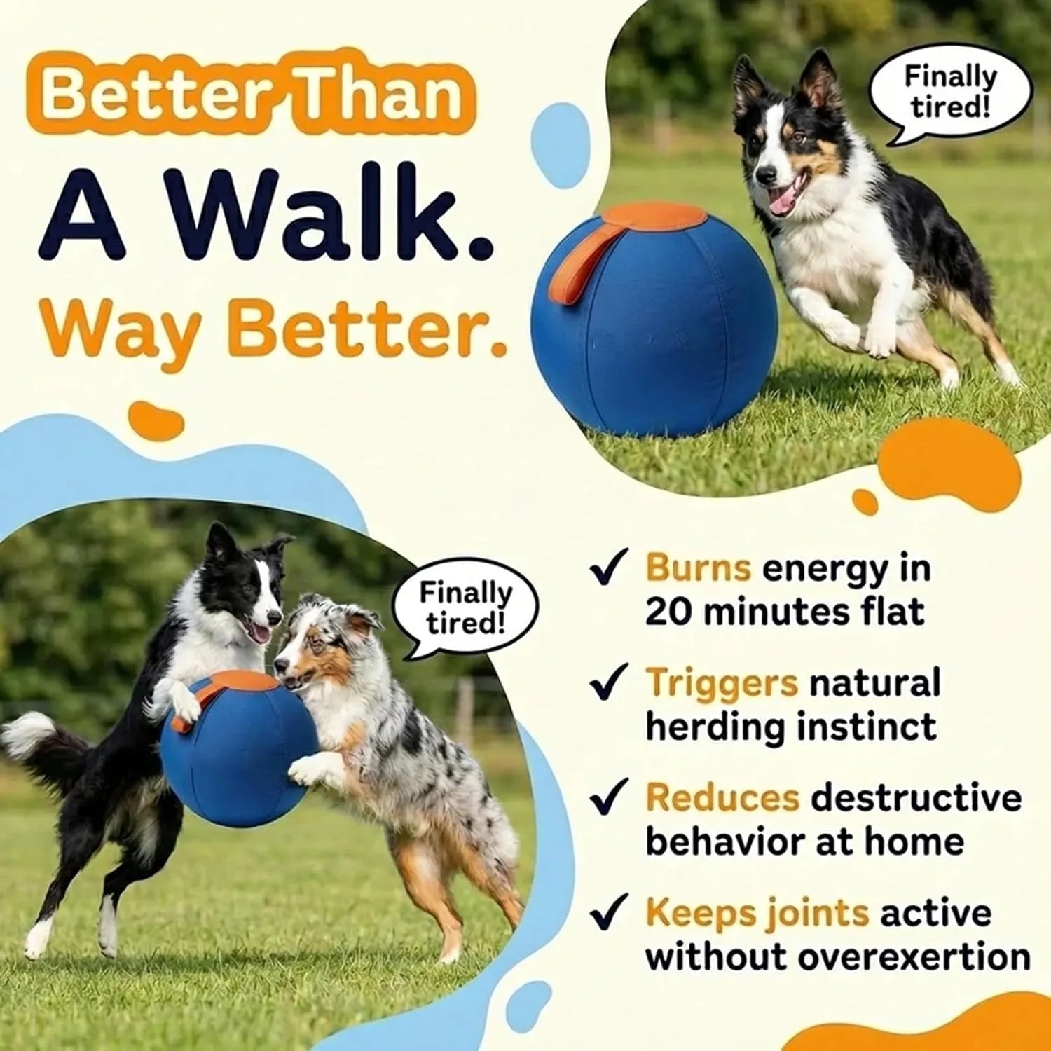 Dog Herding Ball, Enrichment Ball, Tear-Resistant,