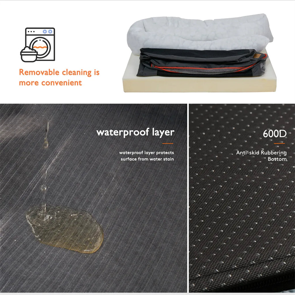 Jumbo Orthopedic Dog Bed, Memory Foam, Waterproof, Removable Cover
