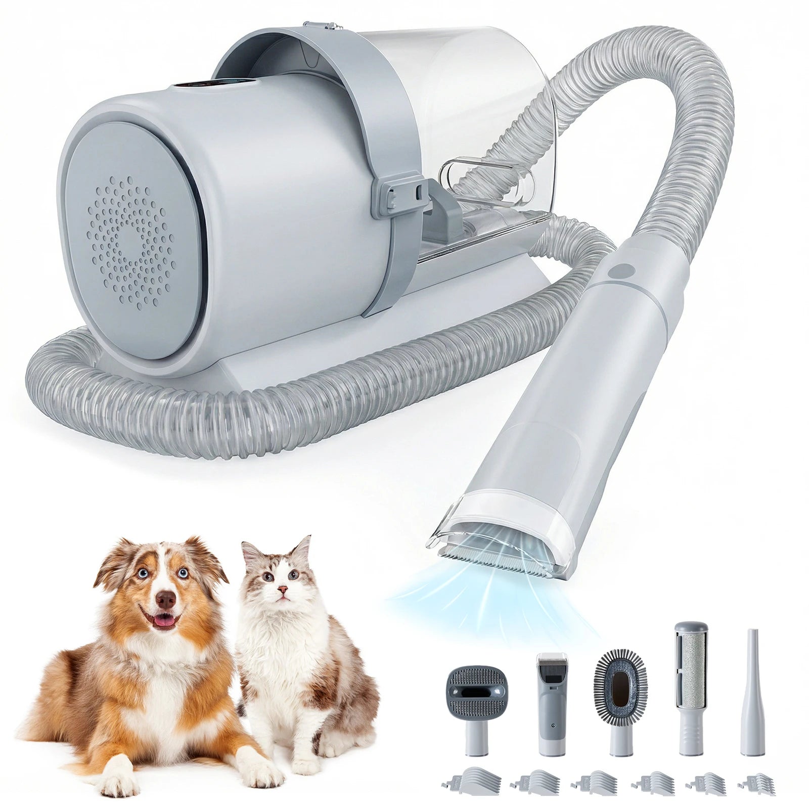 2.5L Pet Grooming Vacuum, 3 Modes, 5 Tools, Cordless