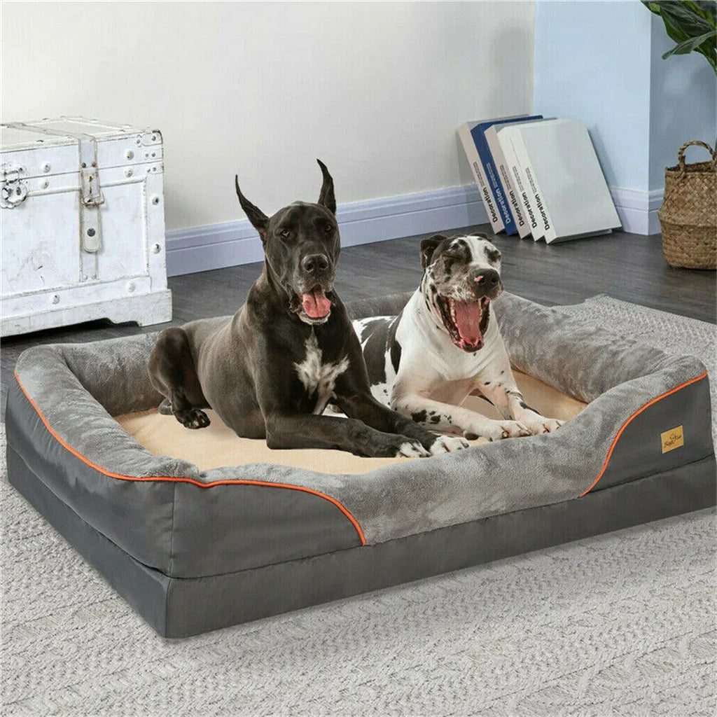 Jumbo Orthopedic Dog Bed, Memory Foam, Waterproof, Removable Cover